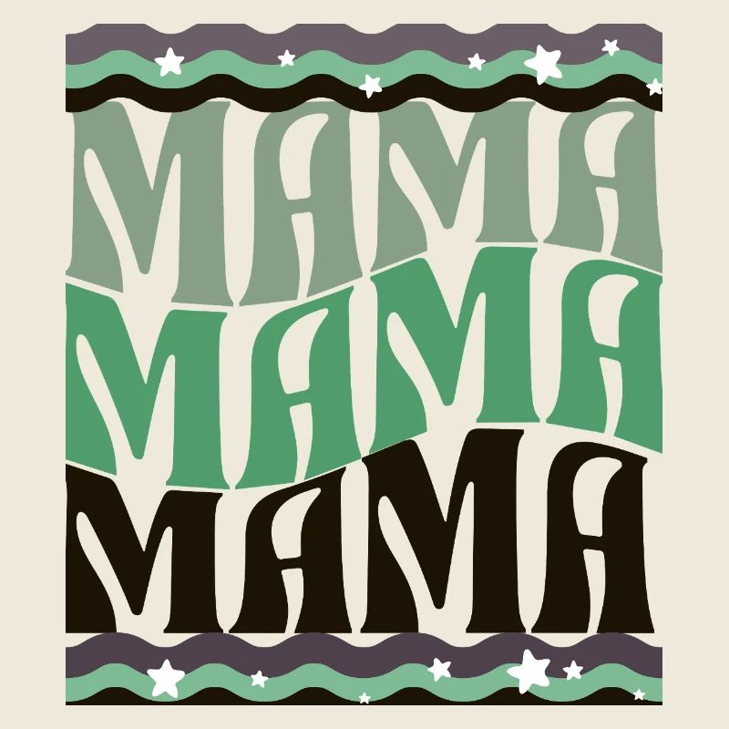 MAMA Waves Motif Vert Marron