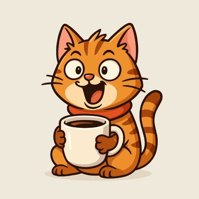 Café Chat Moment de Bonheur