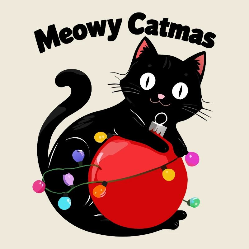 Meowy Catmas - Katze mit Weihnachtskugel