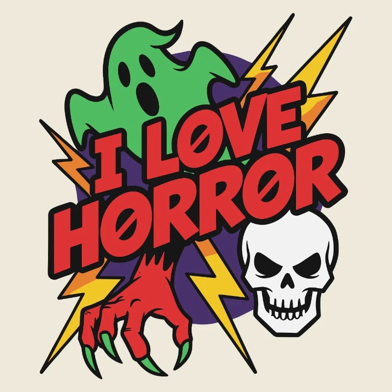Ich liebe Horror Retro Cartoons