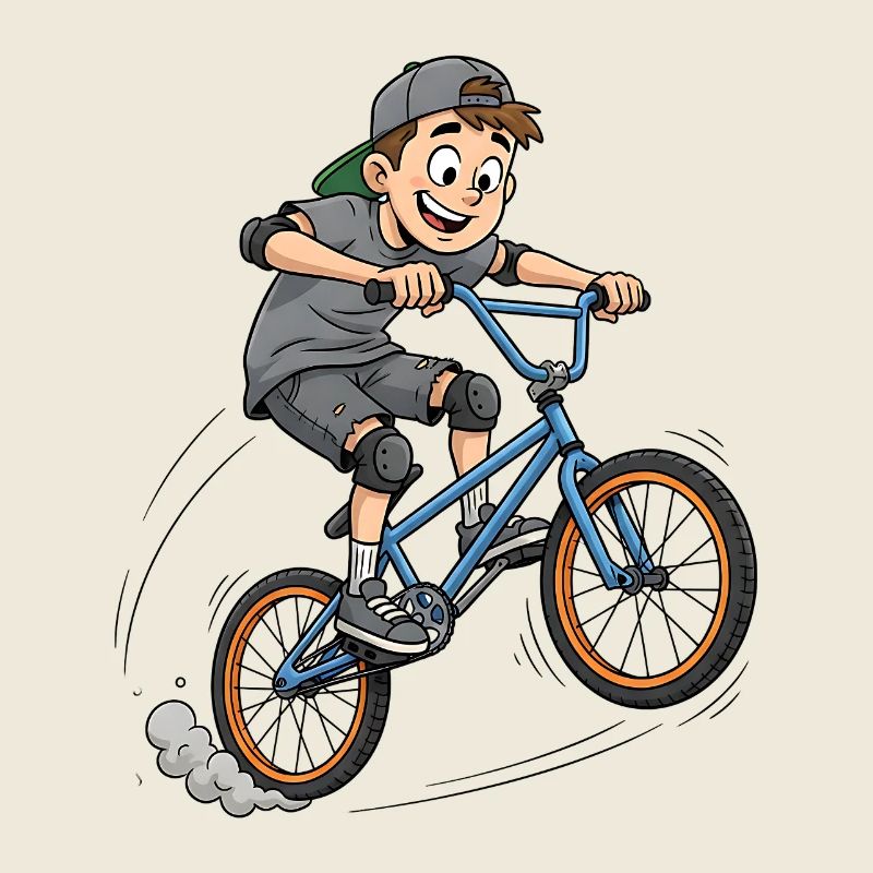 👉 Saut de garçon BMX cool – Art de style urbain