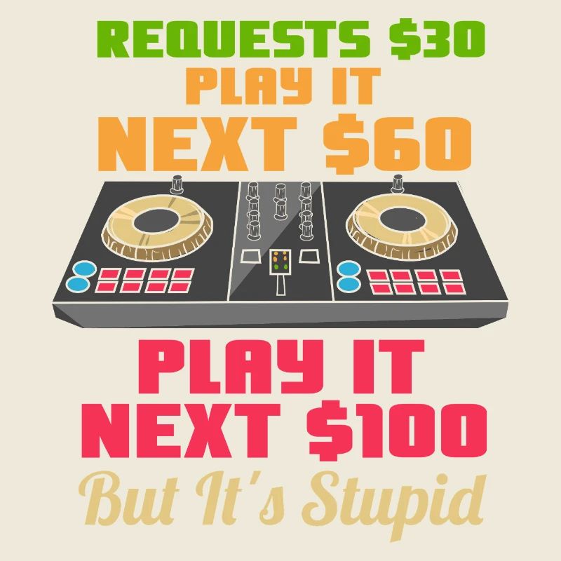 Funny DJ Request Fee Musical Turntable Design