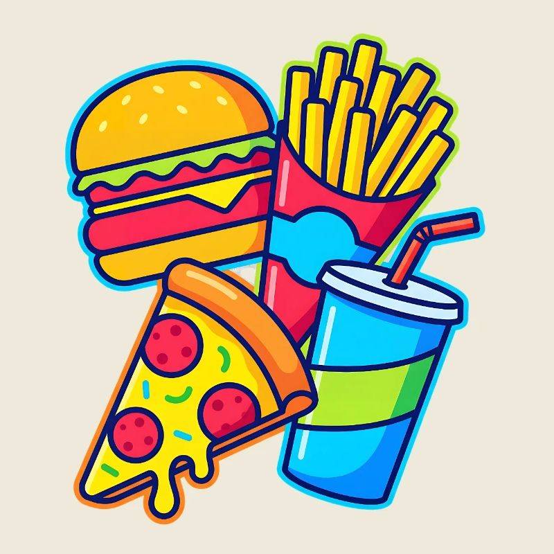 Illustration de combos de restauration rapide