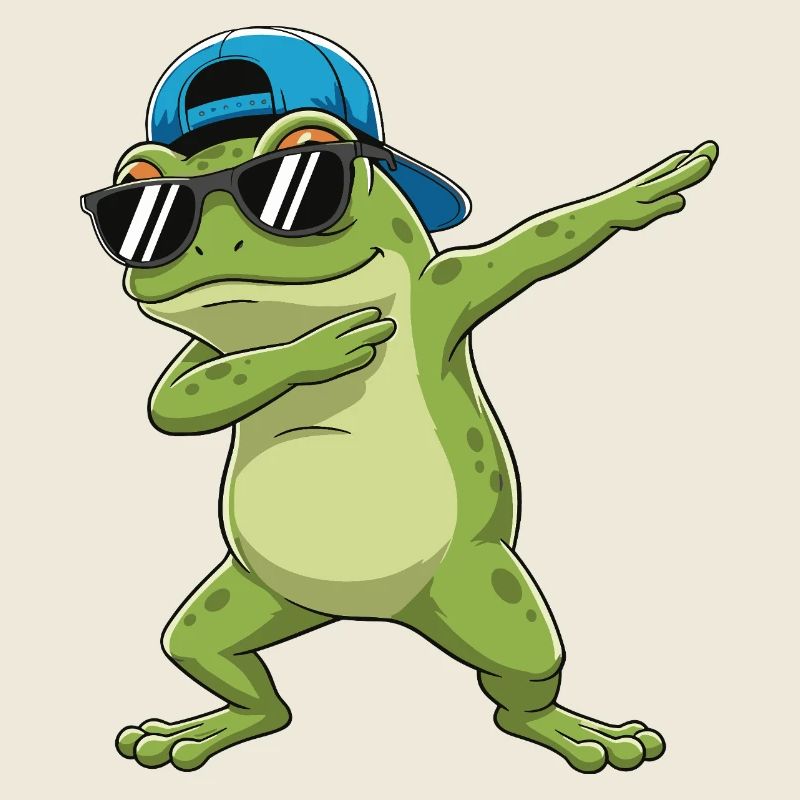 Cool Dabbing Frog Sunglasses Cartoon Art