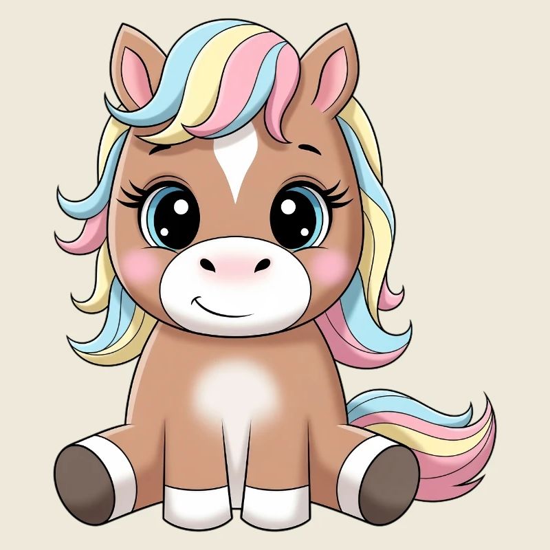 Dessin animé Pastel Pony câlin
