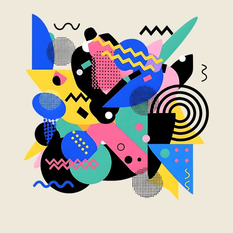 Memphis Style Pattern Retro 80s Geometry Abstract