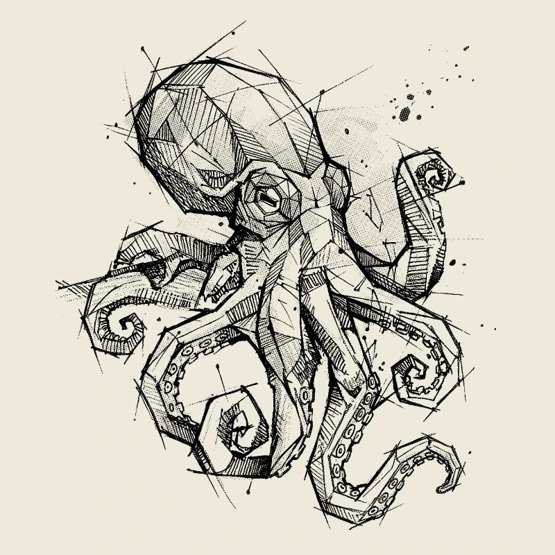 Octopus Geometric - Conception moderne de croquis