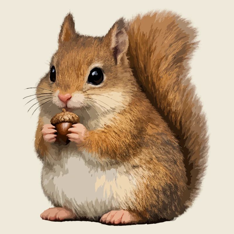 Eichhörnchen mit Eichel