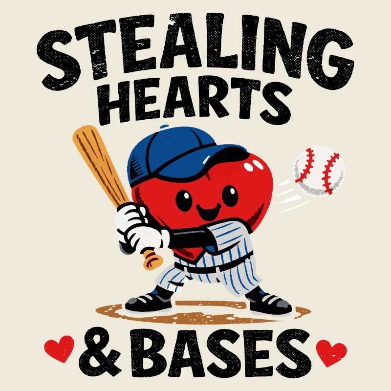 Stealing Hearts & Bases Baseball Herz Kinder Desig