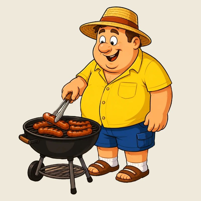 Grillen mit Strohut