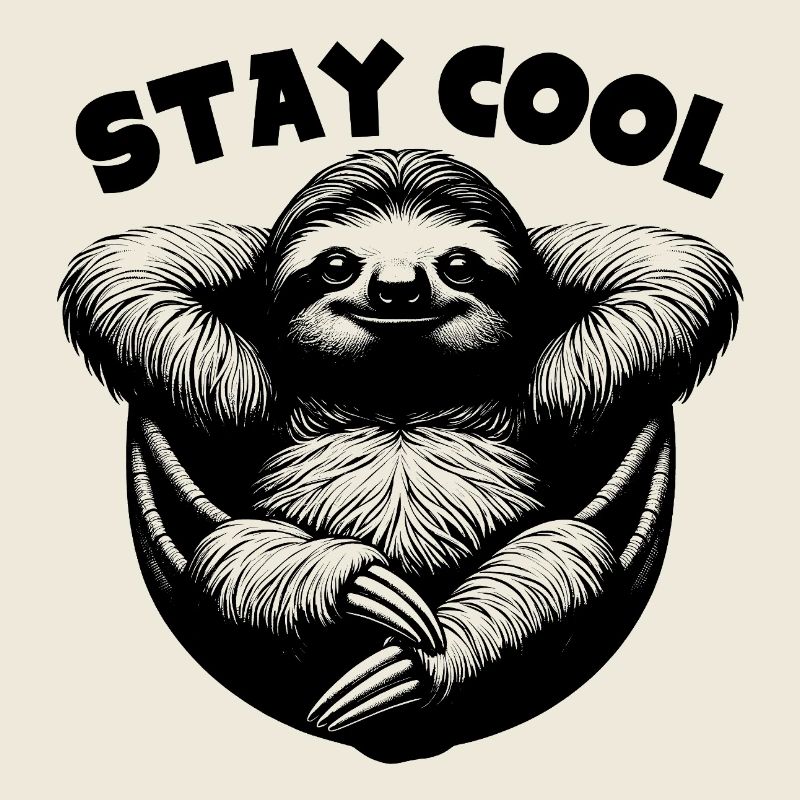 Funny sloth, stay cool, that's important