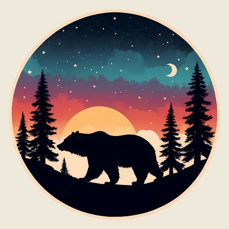 Grizzly Bear Kodiak Bear Silhouette d’ours brun
