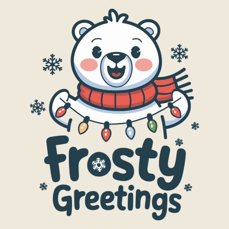Frostige Grüße – Eisbär mit Lichterkette