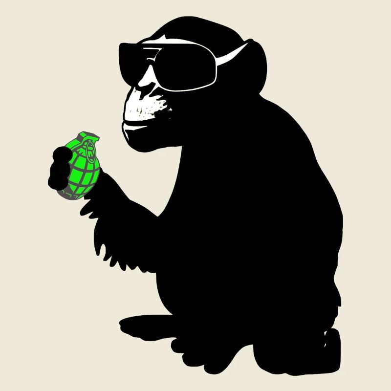 affe mit handgranate