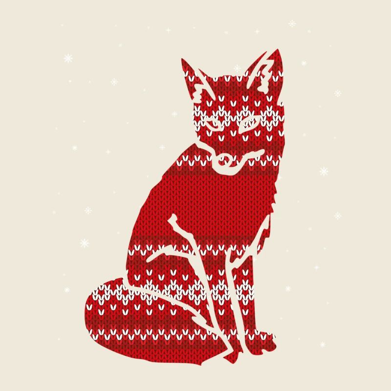 fox noël - effet de tricotage