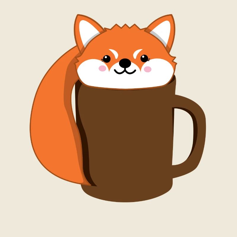 Fuchs - Café - Tase - Comic Style - Cadeaux