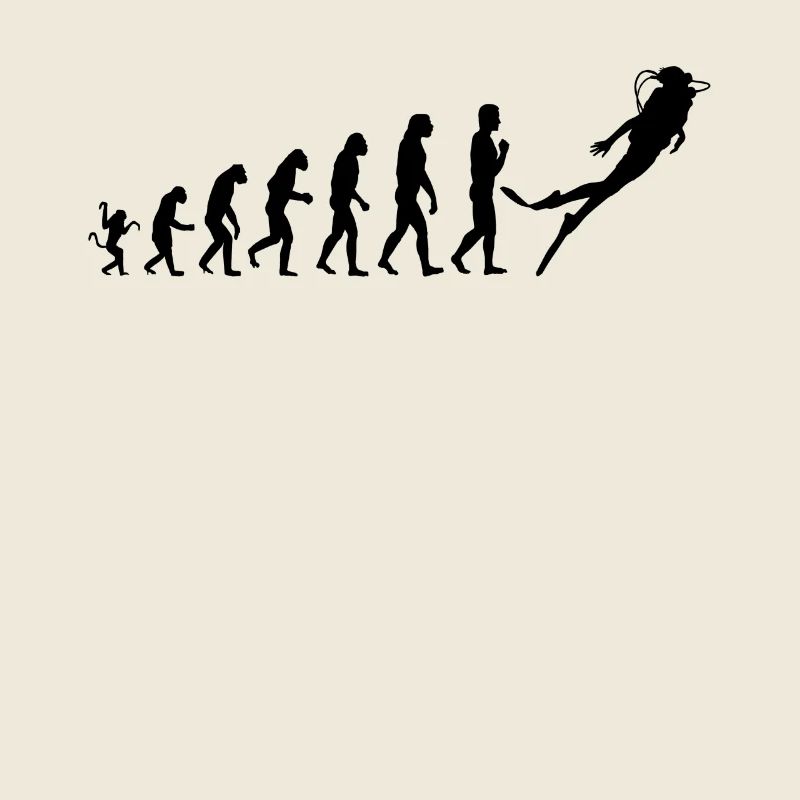 Die Evolution des Tauchen - Unisex T-Shirt