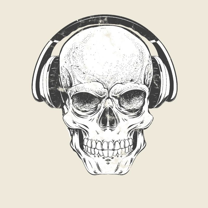 crâne DJ avec un casque