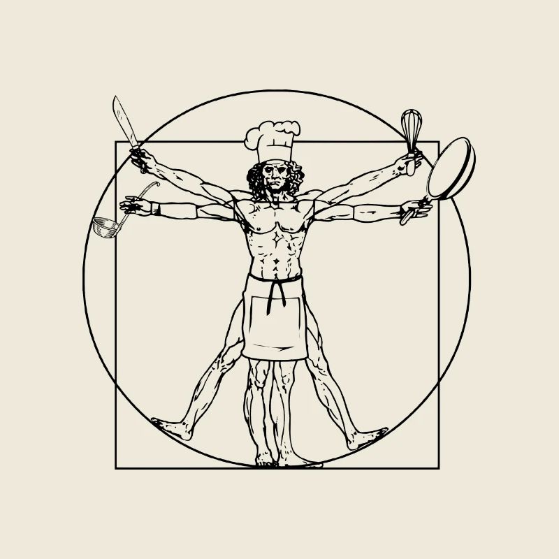 Cuisinier vitruvien - Cadeau de cuisine Da Vinci
