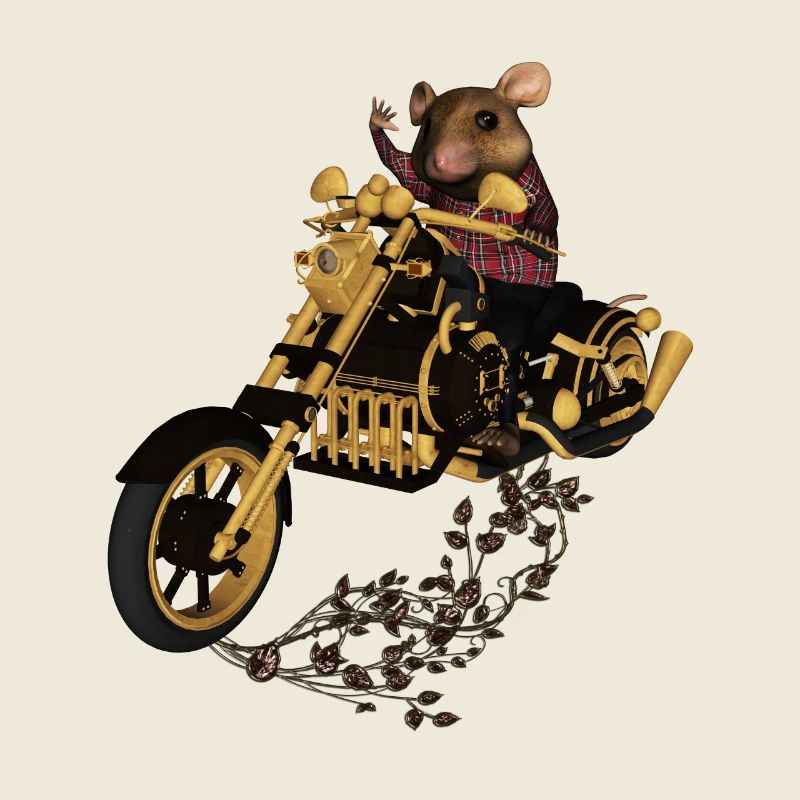Muster, lustige Maus auf einem Motorrad