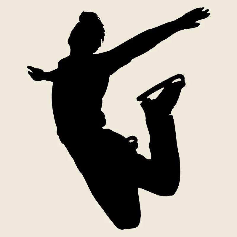 Schattenbild des springenden Eiskunstläufers