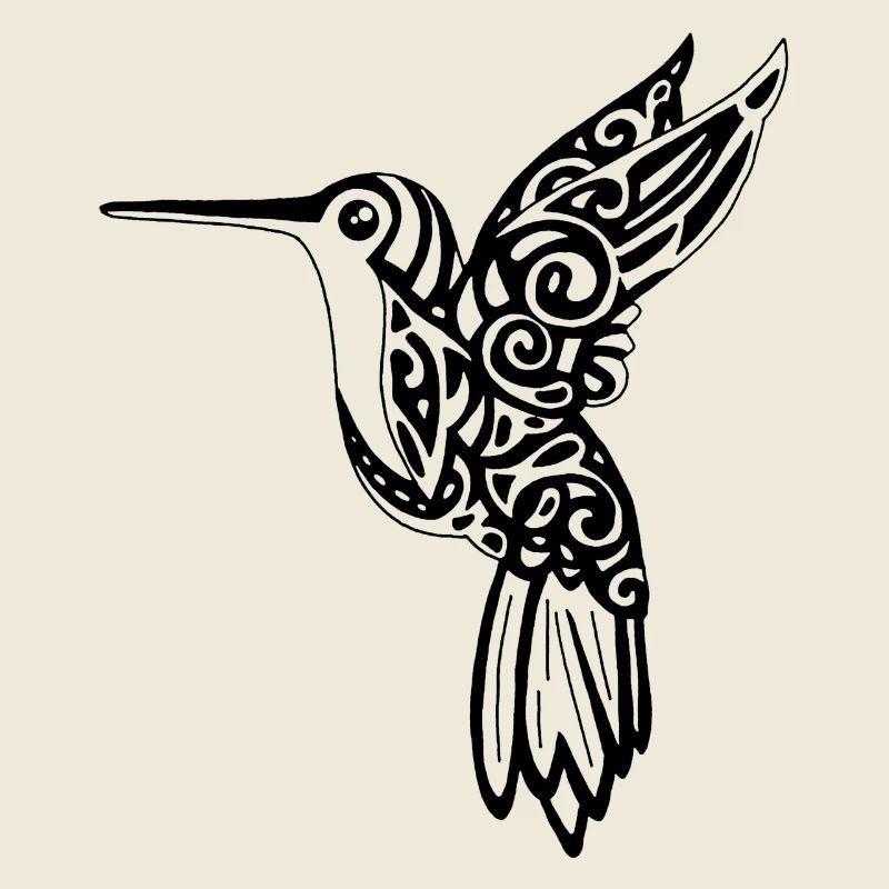 Oiseau colibri noir