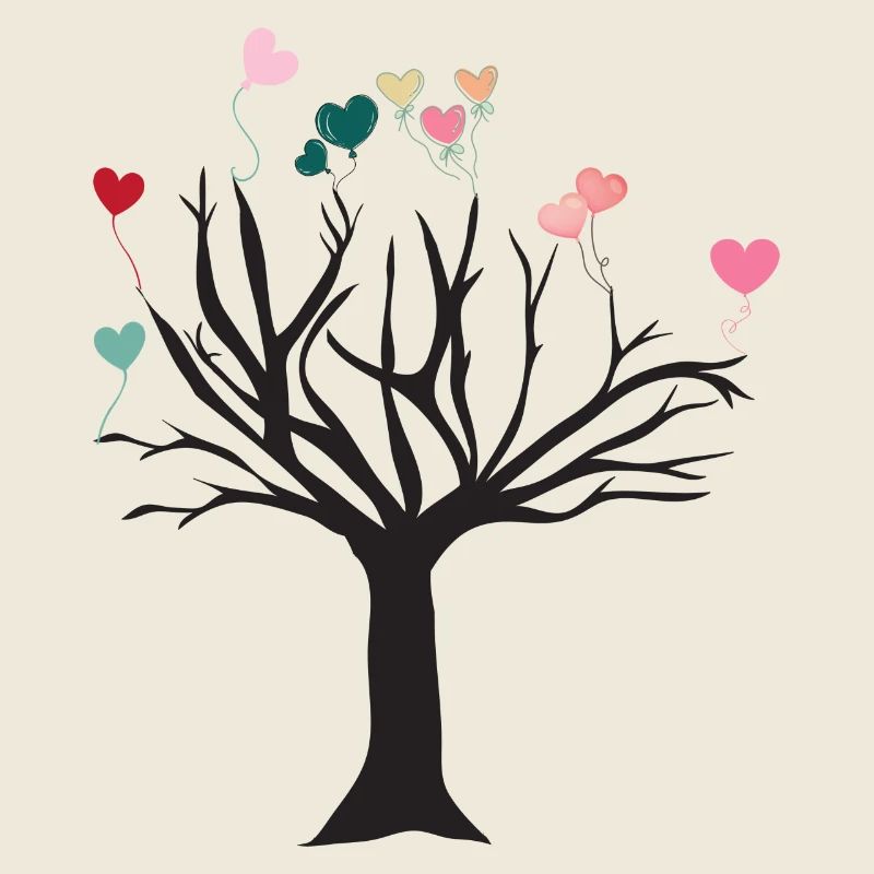 Arbre avec des cœurs arbre avec des cœurs