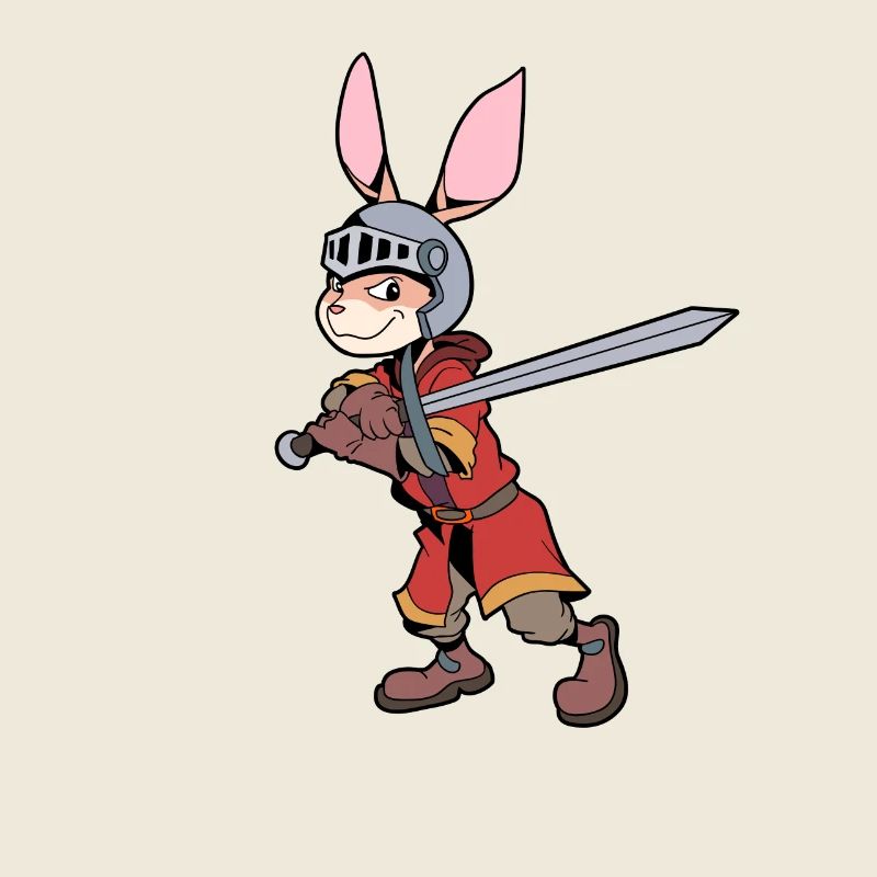 In Armor with Longsword - Rabbit