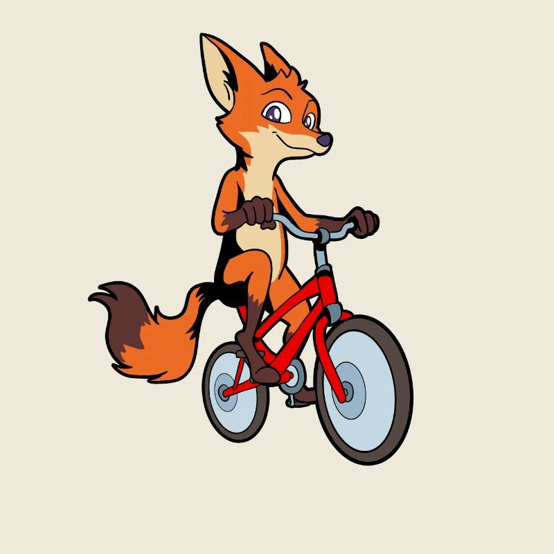 Comic Fuchs fait du vélo