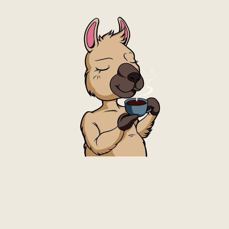 Lama trinkt Kaffee - Kaffeetrinker