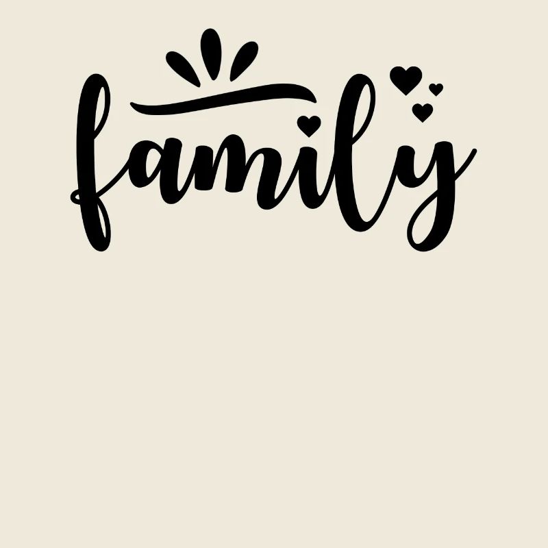 Texte de famille avec des cœurs