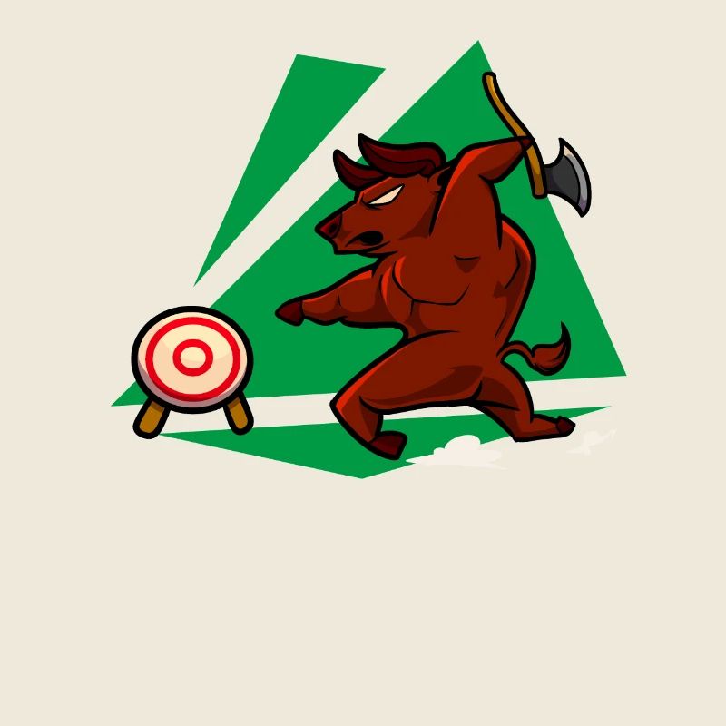 Axt werfender Stier - Axtwerfen