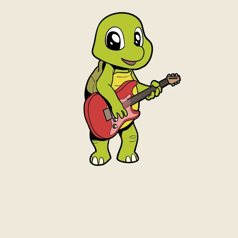 Comic Turtle Plays Electric Guitar