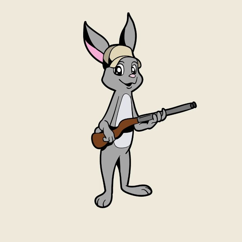 Rabbit with Rifle - Hunter