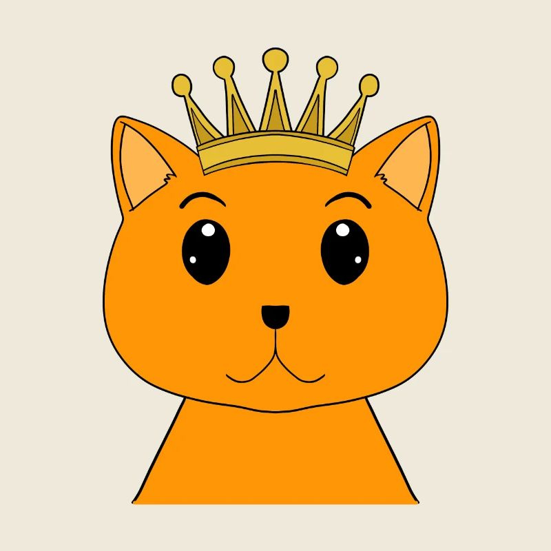 Katze mit Krone - Perserkatze mit Krone