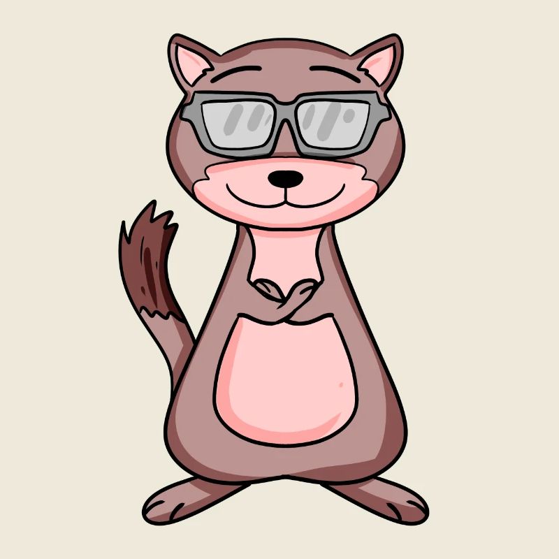 Wiesel mit Sonnenbrille