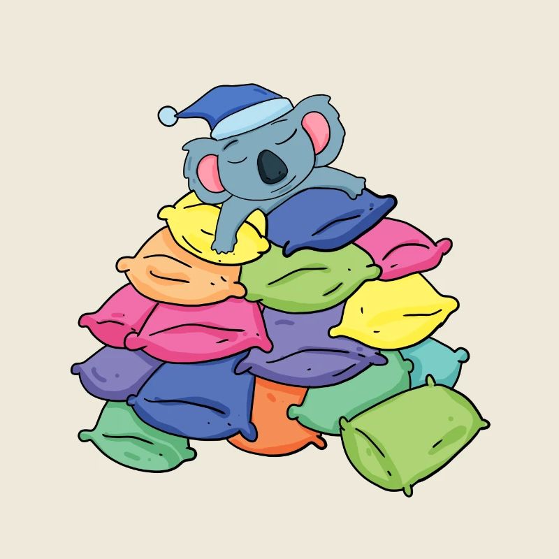 Koala and pillows