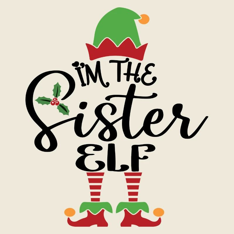 Schwester Elf süßes lustiges passendes Weihnachtskostüm
