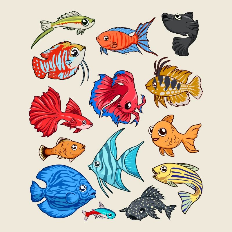 Various ornamental fish - aquaristics