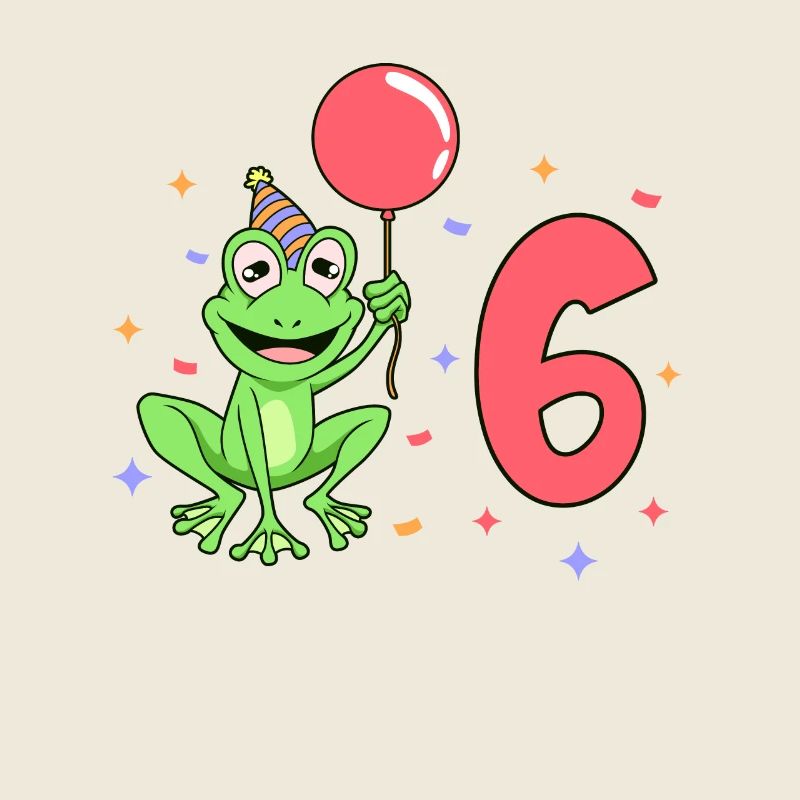 With frog - children's birthday 6 years