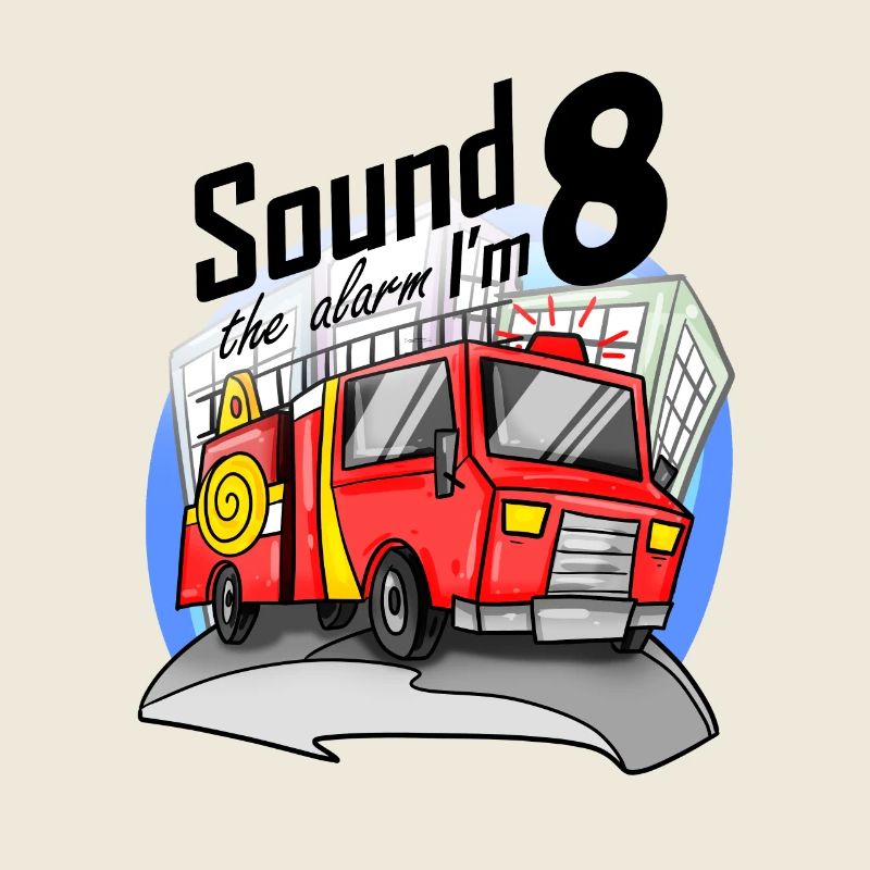 8 years old Young fire brigade fire engine car