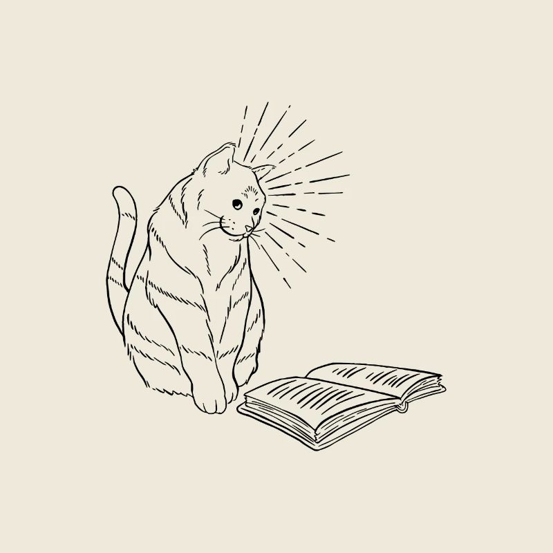 Katze und Bücher