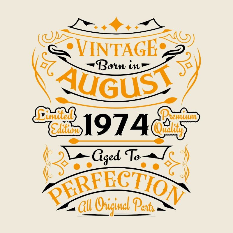 Vintage August 1974 Retro Geburtstagsgeschenk