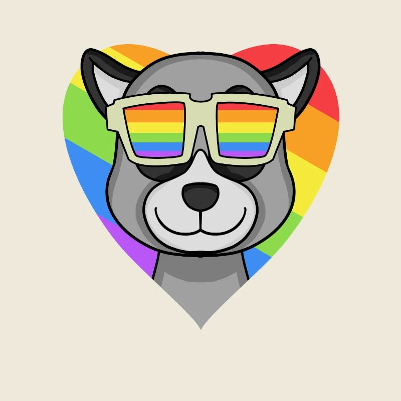 Regenbogen - Lemur mit Brille