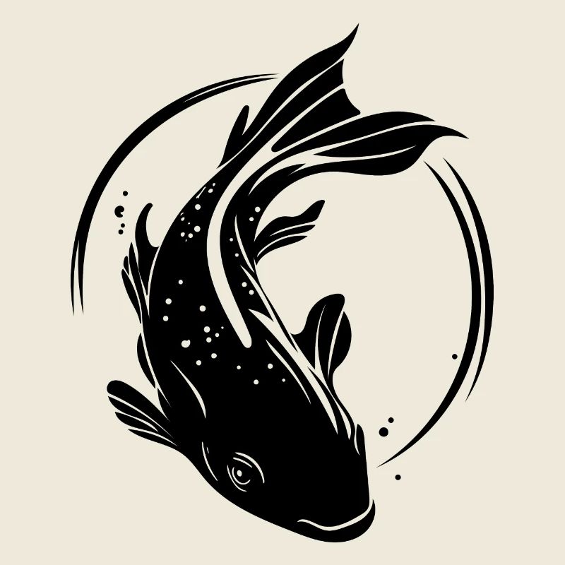Koi Carp - mignon poisson carpe vintage