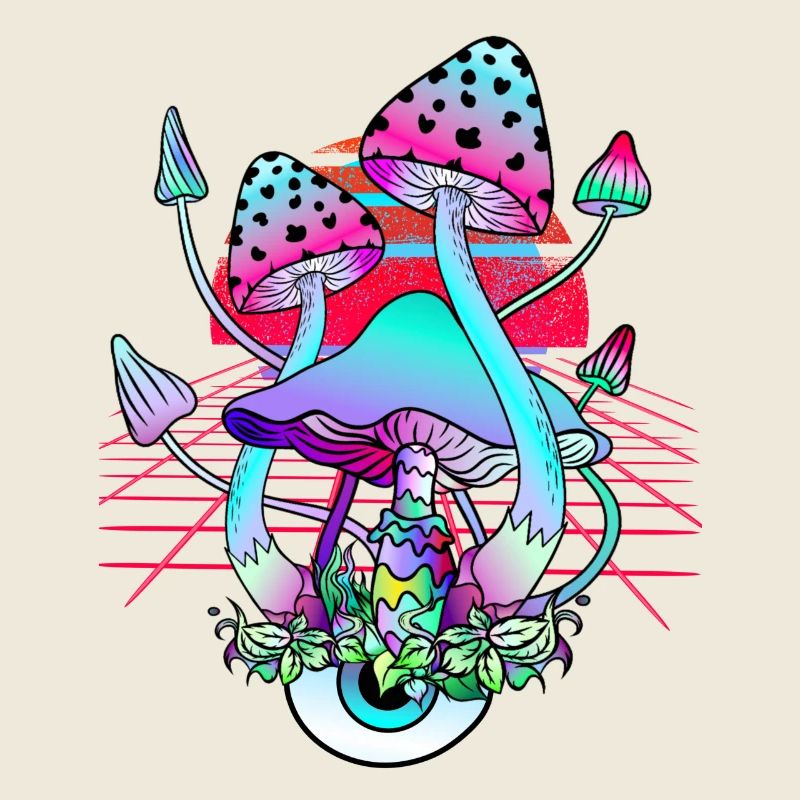 Champignons Psychédéliques - Retro Wave Sunset
