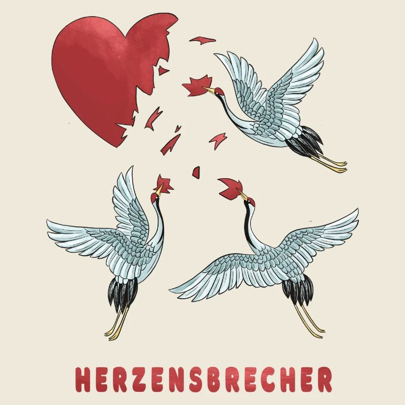Herzensbrecher Herz Storch Design