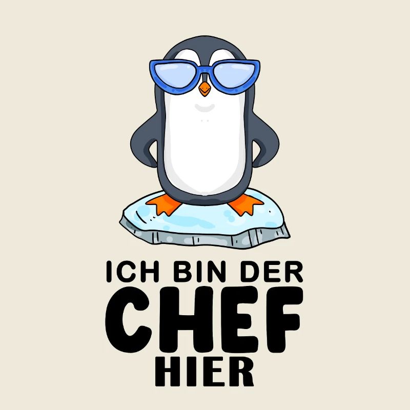 cooler Pinguin Chef Spruch