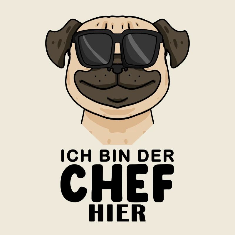 Cooler Hund Mops Chef Spruch