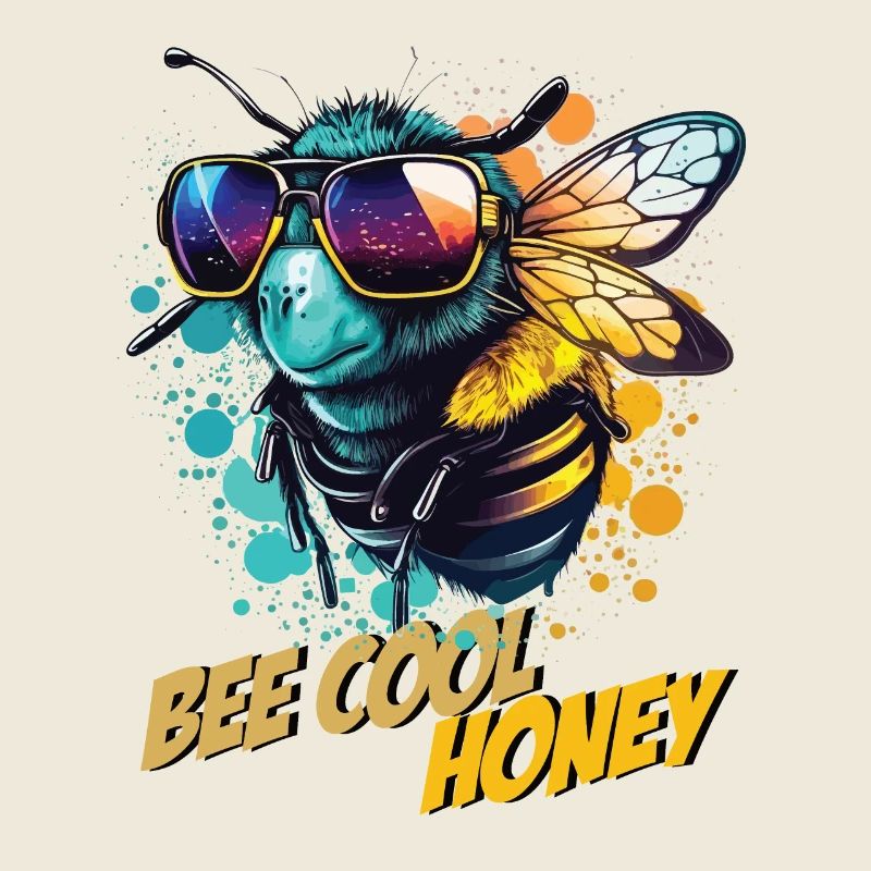 Graffiti Hummel mit Sonnenbrille Bee Cool Honey